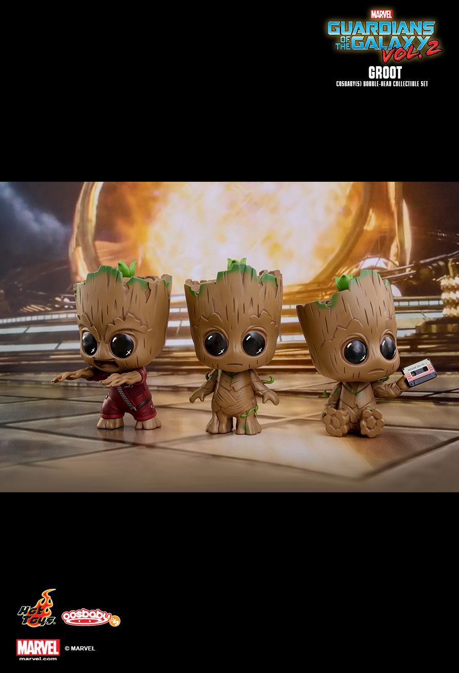Groot Cosbaby Bobble-Head Collectible Set